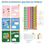 30 Pack Valentines Day Gifts For Kids-Wacky Tracks With Valentines Cards, Fidget Snake Puzzles Toys For Stress Relief, Valentines Day Cards For Kids Schools, Valentines Gift Exchange