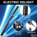 Zeus E-Stim Wand For Men, Women & Couples. 360 Degrees Of Conductivity For E-Stim At Any Angle, 2 Intensity Levels, Pinpoint E-Stim. 1 Piece, Black.