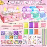 6 PCS Nano Tape Bubble Bubbles Kit for Kids with Box, Squishy Maker Making Kit, Birthday Christmas Gifts for 4 5 6 7 8 9 10 Year Old Girls Girl Grandkids, Kids Toys for Girls 4-6 6-8 8-10 10-12