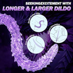 Double Ended Dildo Anal Dildo, 23.2” Long Dildo With Clear Purple Flexbile Big Dildos, Monster Double Sided Dildos & Large Anal Plug, Adult Sex Toy Lesbian Couples Gay Women Clitoral Stimulator