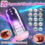 20X Sucking 20X Vibration Automatic Male Masturbator With 4 Voice Modes – Hands-Free Penis Pump, Realistic 3D Pocket Pussy, Adult Sex Toys For Men, Rechargeable Male Stroker