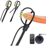 Men Male Electric Shock Beaded Urethral Sound Plug Adjustable Silicone Cock Glans Ring Electro Set With Power Unit Box Urethra Sex Toys Orgasm Masturbate Penis Dilator Expander Chastity (B-Set)