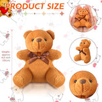 16 Pcs Operation Christmas Bear Stuffed Animal Mini 4 Inch Bear Bulk Keychain For Wedding Birthday Party Favor(Simple Style)