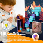 Magnetic Blocks 160Pcs - Sword Theme Construction Cubes, Stem Preschool Kit, Safe Abs No-Odor, Cpc Astm Certified, Travel-Ready Ages 3–12, Perfect For Birthday