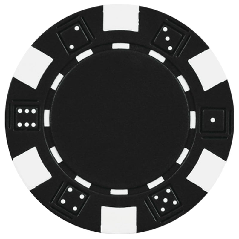 50 Clay Composite Dice Striped 11.5 Gram Poker Chips, Choose From 11 Colors