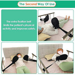 Bed Restraints Dementia Gloves Safety Hand Control Mitts Medical Bondage Locking Mittens Patients Caregivers Elderly Protectors Product, Prevent Scratching Harm, 1 Pair Dual Purpose, Black