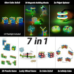 Magnet Cube 3X3 - 30 Blocks, 240 Magnets, Multipurpose: Creative Building Blocks, Transformable Fidget Spinner, Puzzle/Infinity Cube, Christmas Stocking Stuffers Gift For Kids, Glowing Stem Toy