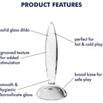 Sparkling Crystal | Glass Anal Plug | Hot & Cold Temperature Play | Grooved Textured | Anal Stimulation | Unisex