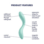 Rrrolling Pleasure Vibrator Sex Toy | Adult Toys For Women | Best G-Spot Clit Stimulation | Vibrating Sexual Pleasure Device | Stimulation Vibrators | Woman Sextoy (Mint)