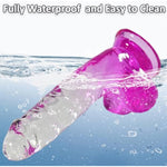 Realistic Dildo, 8.6 Inch Clear-Pink Gradient Dildo With Strong Suction Cup For Hands-Free, Soft G-Spot Dildos Adult Sex Toys For Vagina Anal Stimulation