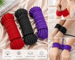 BDSM Rope Set, Sex Bondage Rope, Soft Soft Cotton, BDSM Beginner Set, Black, Red, and Purple Adult Sex Toys, Suitable for Couples.