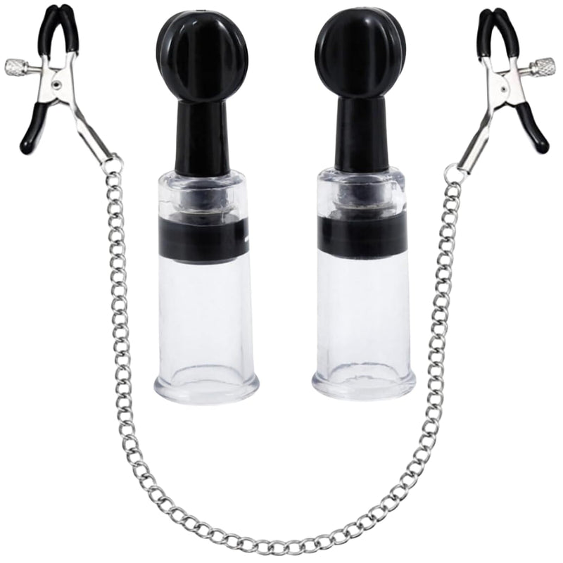 Nipple Suckers And Nipple Clamps Clips Nipple Rings Decorative Clip Stainless Steel Non Piercing For Pleasure Toys For Adult Women Men Adjustable Pressure Breast Clamps Sex Toys (Black)