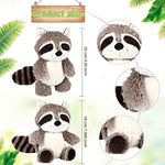 2 Pieces Raccoon Stuffed Animal Small Cute Plush Raccoon Brown Plushie Woodland Toy Soft Animal Doll For Babies Children Kids Girls Boys