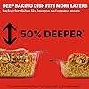 Deep 9x13-Inch Glass Baking Dish with Lid, Deep Casserole Dish, Glass Food Container, Oven, Freezer and Microwave Safe, Clear Container