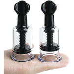 3 Size Screw Pump 2Pcs Nipple Vacuum Cup Sucker Enlargement Enhancer Sucking Nipple Pump Nipple Inversion Manual Massage Relaxation Relief (2.5Cm)