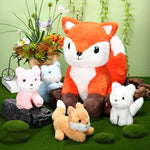 5 Pcs Fox Plush Toy Set 14 Inch Mommy Fox Stuffed Animal With 4 Cute Plush Baby Foxes In Tummy Soft Cuddly Fox Plushies For Baby Shower Birthday Gifts Woodland Party Decor Favors