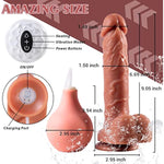 9'' Silicone Vibrating Squirting Dildo With Remote Control 7 Vibration Modes, Realistic Ejaculating Penis Adult Sex Toy With Enema Bulb & Strong Suction Cup For Women G-Spot And Anal Prostate Play