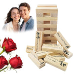 48Pcs Wooden Tumble Tower Game?Party Night Blocks?Stacking Block ?Wooden Board Stacking Game For Couple Night Classic?Not For Family