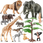 12Pcs Realistic Safari Animals Figures Learning Toys Set, Large African Animal Toys, Wild Zoo Animal Toys, Educational Playset Toys For Boys Girls, Birthday Gift For Toddlers Kids