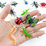 24Pcs Bug Toys Fake Plastic Bugs And Insects For Kids Toddler Halloween Birthday Party Favors Easter Valentines Basket Stuffers Goodie Bag Fillers April Fool'S Day Prank Gifts Fake Bugs Toys