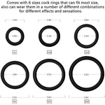 Penis Ring With 6 Different Sizes, Silicone Cock Rings Adult Sex Toys For Men & Couple