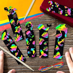 60PCS Scratch Art Rainbow Bookmarks for Kids, 6 Styles, Scratch Art Kit