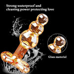 Glass Bead Anal Plug Crystal Butt Plug For Advanced & Beginner?Sex Toy For Women Men Masturbation(Yellow)