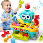 Toddler Musical Workbench Toys For One Year Old Boys, Baby Pretend Play Tool Set, Infant Shape Sorter Activities, Kids Pounding Game, 1St Birthday Gift For 12 18 24 Month Girls Age 1 2 3