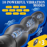 Vibrating Anal Beads Butt Plug Prostate Massager, Estim Anal Vibrators With 5 Electric Shock & 10 Vibrating & 3 Heating Modes, Prostate Stimulator Vibrator Dildo For Men Women Gay