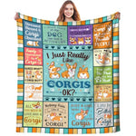 Cute Puppy Corgi Blankets Gifts For Corgi Lovers Women Grils,Corgis Plush Stuff Throw Blanket Dog Lovers Gifts For Kids Women Men Aults 60"X50"