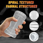 Manual Male Masturbators - Portable Pocket Pussy Stroker With 3D Spiral Vaginal Texture, Blowjob Adult Sex Toys Penis Tpe Masturbation Sleeve For Men ?Transparent