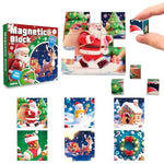 Magnetic Blocks Building Toy, 25Pcs Mine Stacking Magnet Build Cubes Cartoon Pattern World,Stem Sensory Construction Toys For Kids Gift,Educational Jigsaw Puzzle Set With 3D Christmas Designs