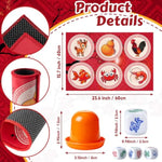 Bau Cua Ca Cop Game Set, Vietnamese Lunar New Year Dice Game With 15.7'' X 23.6'' Mat, 3 Gourd Fish Shrimp Crab Dice And Shaker Cup, Traditional Bau Cua For Party Gatherings And Celebrations