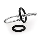 Smooth Urethral Sounds Catheter Plug Metal Urethral Rod With Silicone Penis Cock Rings(016)