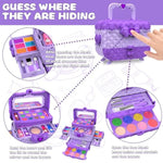 54 Pcs Kids Makeup Kit For Girls, Princess Real Washable Pretend Play Cosmetic Set Toys With Mirror, Birthday Gifts For 3 4 5 6 7 8 9 10 Years Old Girls Kids (Purple)