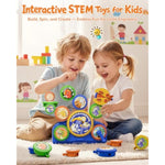 2025 Stem Gears Toys For Kids Ages For 1-3, Creative Learning Building Blocks, 13Pcs Educational Construction Toy Set, Electric & Manual Dual Mode, Versatile Gear Playset Gift For Boys & Girls