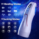 4-in-1 Automatic Male Masturbators Cup with 9 Vibration Frequencies and 9 Thrusting Modes, Heating Function, LCD Control, Medical Grade Silicone Material, White Color