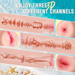 Pack Of 3 Pocket Pussies Sex Toys For Men, Male Masturbators Sex Dolls - Realistic Mouth Pocket Pussy & Anal Stroker & Vagina Toy, Soft Silicone Sex Doll Blowjob Adult Sex Toy, Mens Penis Training Set