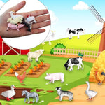 12 Pcs Farm Animals Figures Toys, Realistic Mini Farm Barn Animal Figurines Cake Topper Toy Set Christmas Birthday Easter Egg Gift Party Supplies For Kids Toddlers