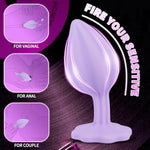 Anal Sex Trainer 3Pcs Set Silicone Butt Toys Anal Trainer Jewel Butt Plug Kit S&M Anal Sex Toys Kit For Starter Beginner Men Women Couples, Light Purple