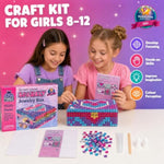 DIY Jewelry Box Craft Kit for Girls Ages 8-12, Gem Mosaic Arts and Crafts Kit