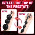Inflatable Anal Beads Silicone Anal Toys With Air Pump Detachable Anal Sex Toys With Safe Pull Ring In Black Adjustable Size Anal Plug For Adult Sex Toy