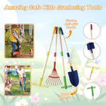 Kids Gardening Tools Set, Gardening Set For Kids, Outdoor Backyard Farm Digging Toys With Wheelbarrow, Metal Shovel, Rake, Leaf Rake, Outside Garden Wagon Toys Birthday Gifts For Boys Girls 4-8