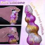 7.67" Small Beginner Monster Silicone Dog Knot Dildo Fantasy Dragon Dildo With 3 Dog Knots, Thick Anal Dildos With Big Suction Cup,Honse Dildos For G Spot Anal, Sex Toys & Games For Women Men Couples