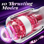 Tongue Male Masturbator Sex Toys, Pocket Pussy with 10 Licking, White