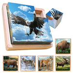 Wooden Cube Puzzle Of Native North American Animals | Wooden Puzzles For Kids & Toddlers Ages 3 4 5 6 7 8