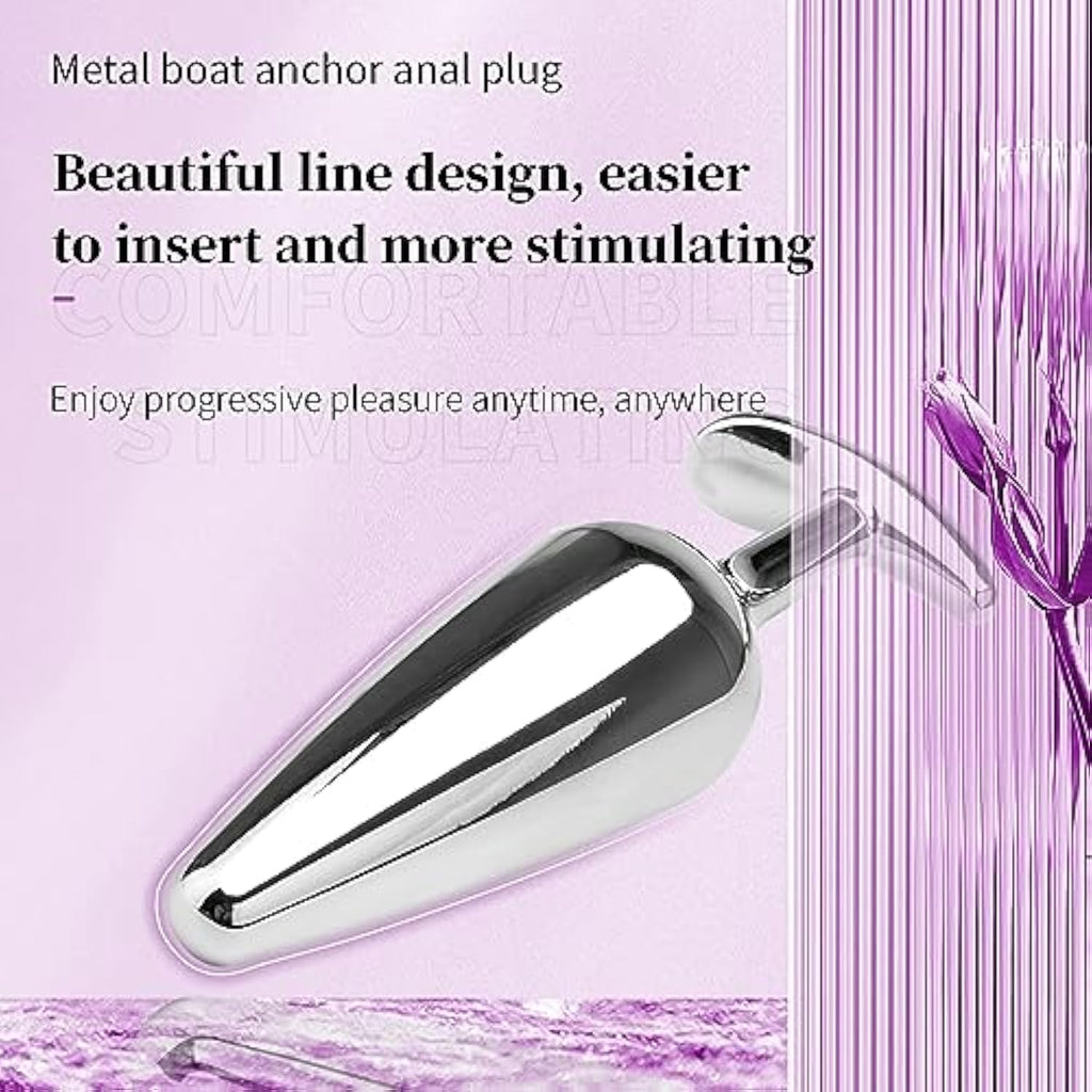 4 Pcs Metal Silvery Butt Plug Set With Anchor Jewelry Base Adult Sex S   BlessMyBucket