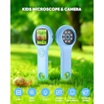 Microscope For Kids - Mini Pocket Handheld Microscope For Toddlers-Stem Educational Science Kit Toys For Christmas Birthday Gifts Toys For 5 6 7 8 9 10 11 12 Year Old Girls