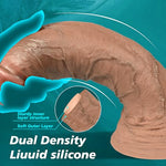 9.84 Inch Silicone Dildo for Women - Realistic Thick G-Spot Anal Toy with Suction Cup, Hands-Free Couples Men Beginner Sex Toy (Coffee Color)