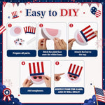 24 Sets 4th of July Patriotic Uncle Craft Kits for Kids, Classroom Party Activity